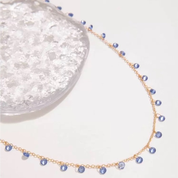 ⚠️Clearance Elegant Blue Beaded Rhinestone Necklace - Picture 3 of 6